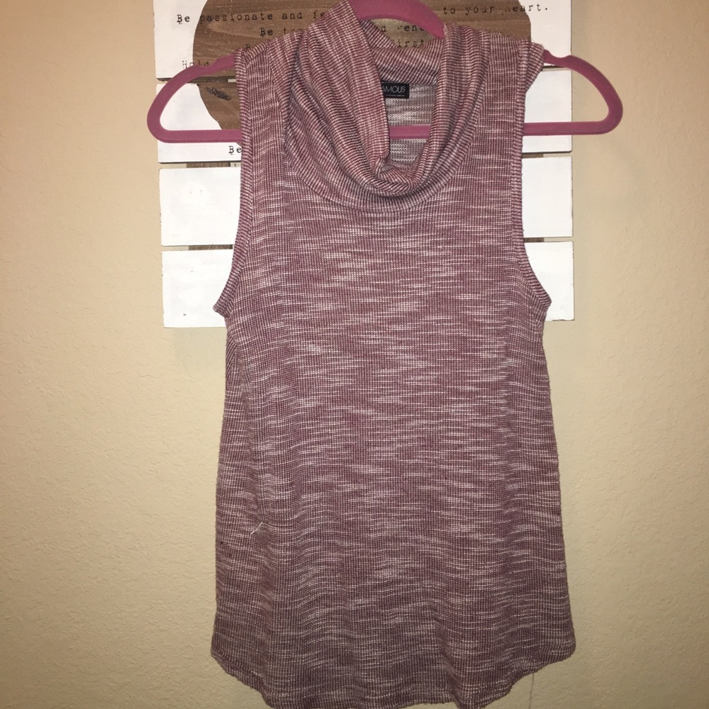 Cowl neck knit tank